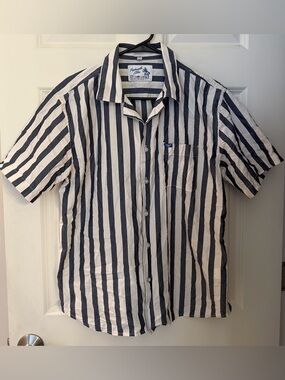 Panhandle Slim Western Wear Striped Button Down Short Sleeve, Medium